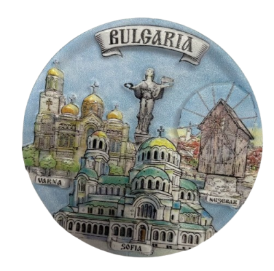 Магнит кръгъл релефен България