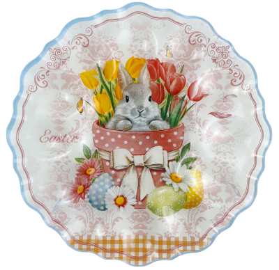 Стъклена великденска чиния за 12 яйца